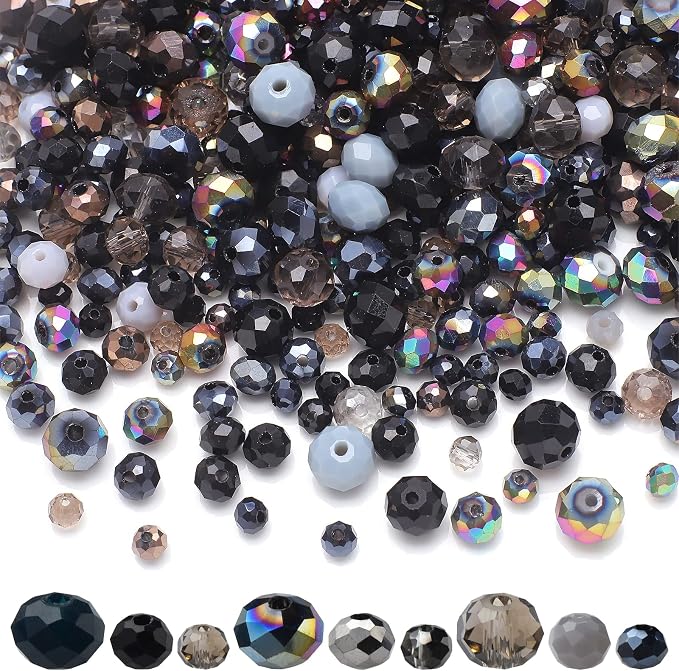 1000pcs Faceted Rondelle Beads, 4/6/8mm Crystal Glass Beads by KINGSHINE