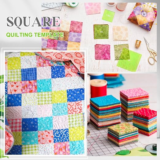Kigley 8 Pcs Square Quilting Templates and Rulers 1/1.5/2/3/4/5/6/7 Inch - Image 5