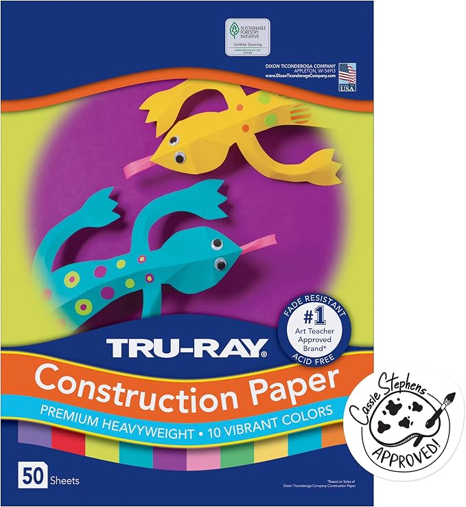 Tru-Ray Construction Paper, 10 Vibrant Colors, 50 Sheets & Construction Paper - Image 2