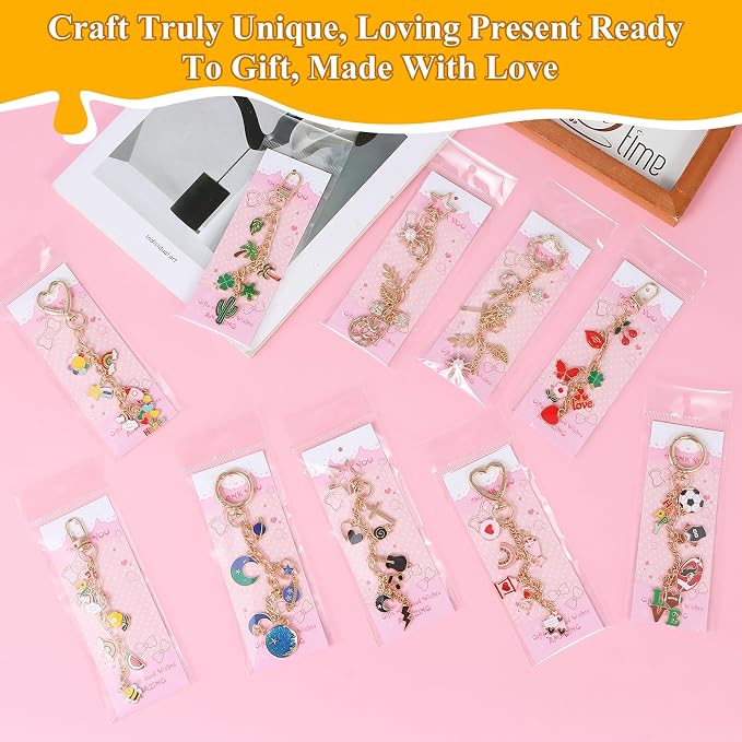 Riwiuue 668Pcs Lip Gloss Keychain Making Kit, DIY Charms Key Chain Kit - Image 7