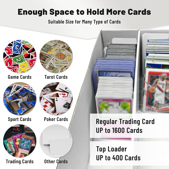 NUMINA 6 Pack 2-Row Large Card Storage Boxes, Holds up to 1800 Cards per Box - Image 2