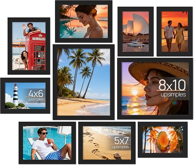 upsimples 10 Pack Picture Frames Collage Wall Decor by upsimples