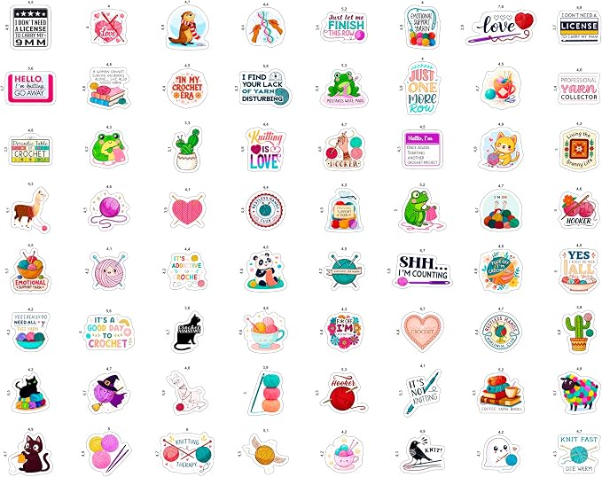 100Pcs Crochet Stickers for Water Bottle, Laptop - Image 4