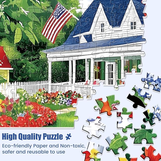 1000 Piece Puzzle for Adults, Beautiful Garden Scene Puzzles, Birds and Flowers - Image 3