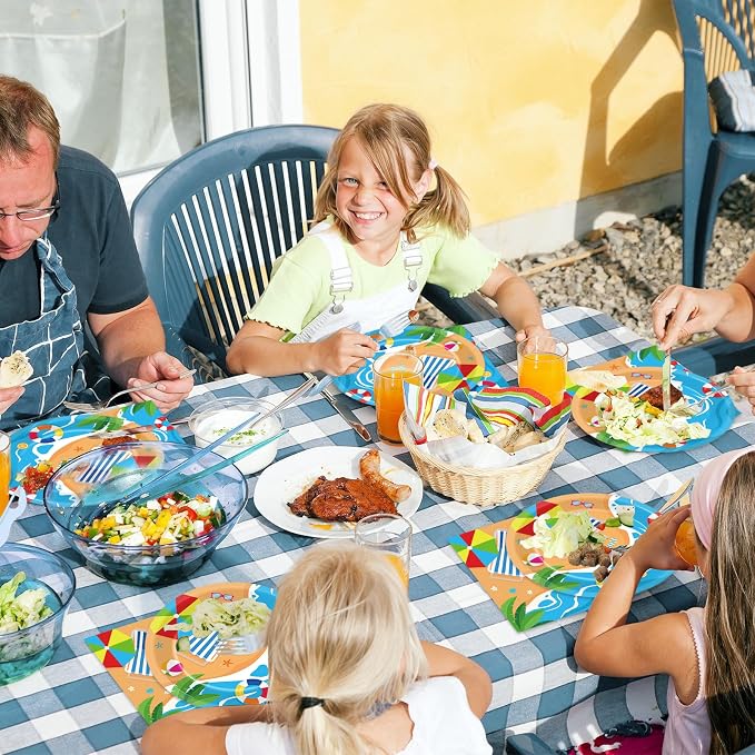 Qyeahkj 48Pcs Summer Beach Paper Plates and Napkins, Hawaiian Beach Theme Party - Image 7