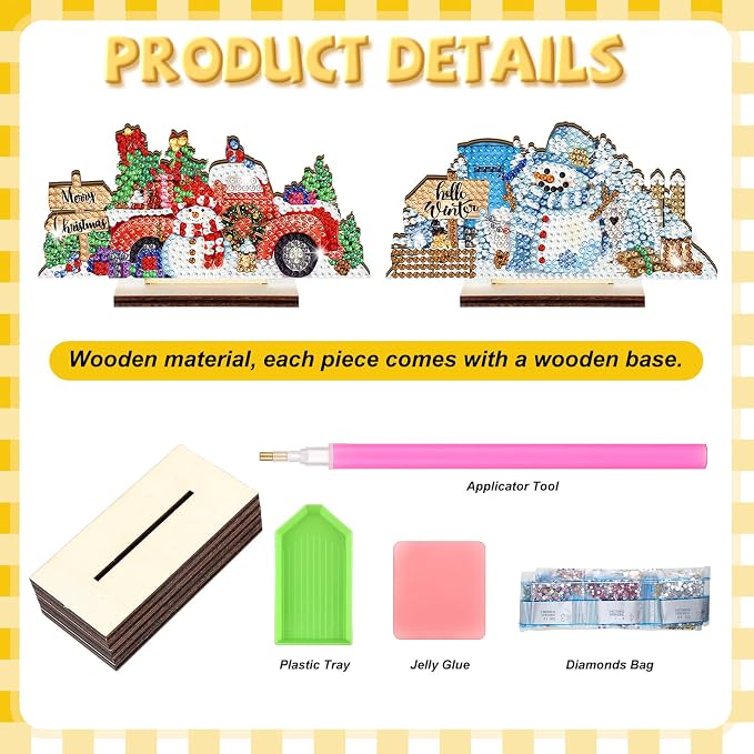 YooNotee 12 Sets Interchangeable Seasonal Diamond Art Tabletop Decorations - Image 3