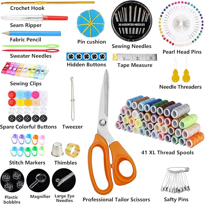 Marcoon Large Sewing Kit, 200 Premium Sewing Supplies, 41 XL Thread Spools - Image 2