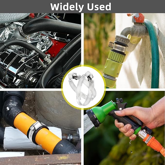 Hose Clamps, DIY 100 FT Metal Strap + 40 Fasteners, Hose Clamps Stainless Steel, Large Adjustable Hose Clamp Pipe Clamp for Pipe Automotive Mechanical Applications
