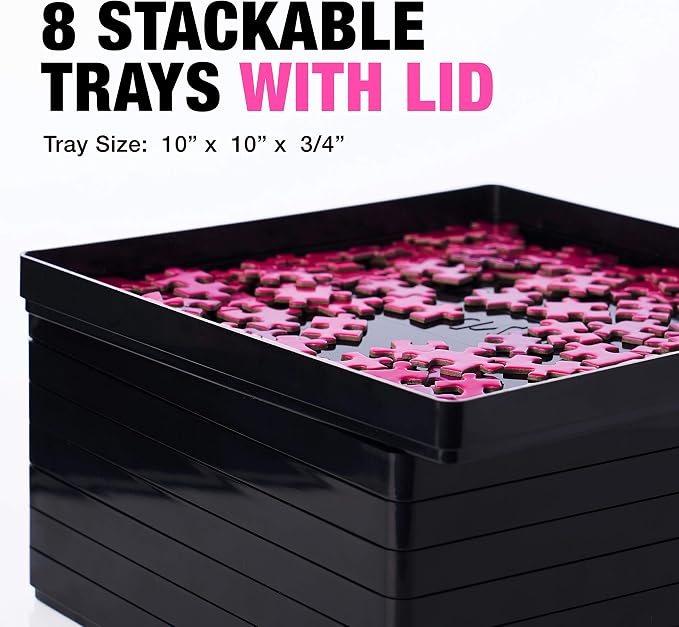 8 Black Puzzle Sorting Trays - Image 4