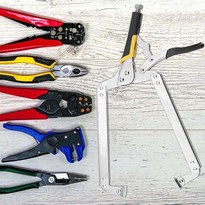 ZOENHOU 3 Pack 18 Inch Large C Clamp Locking Plier with Swivel Pads and Rubber Handle, C Type Adjustable Vise Grip Locking Pliers, Weldingc C Clamp Plier for Metal DIY Woodworking