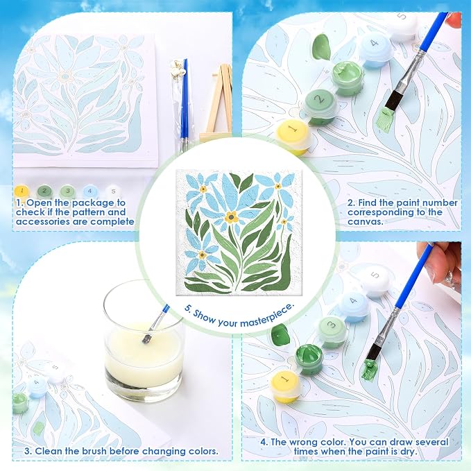 RoundFunny 8 Set Paint by Numbers Kit - Image 3