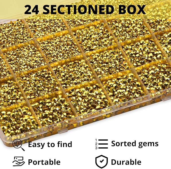 32000Pcs Metallic Gold Rhinestones - Image 3