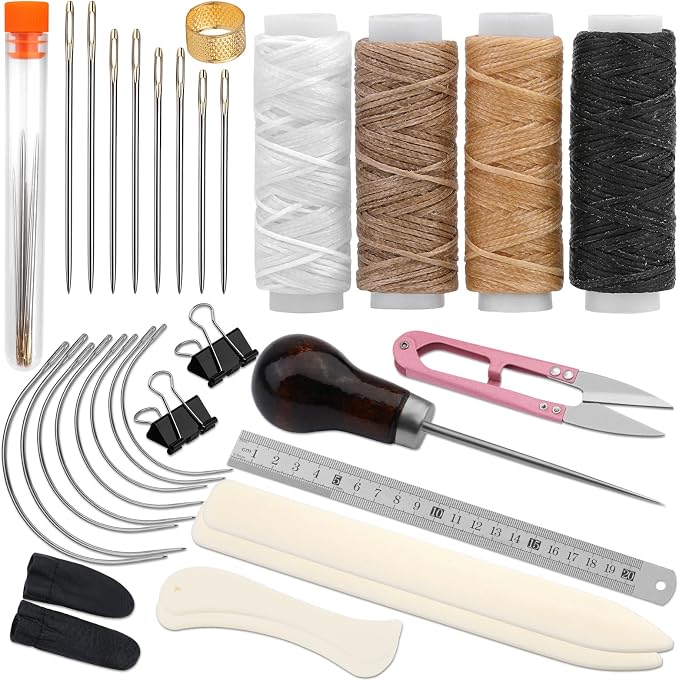 33 Pcs Book Binding Kits 4 Pcs Bone Folder Paper Creaser Paper Folding Tool by Jupean