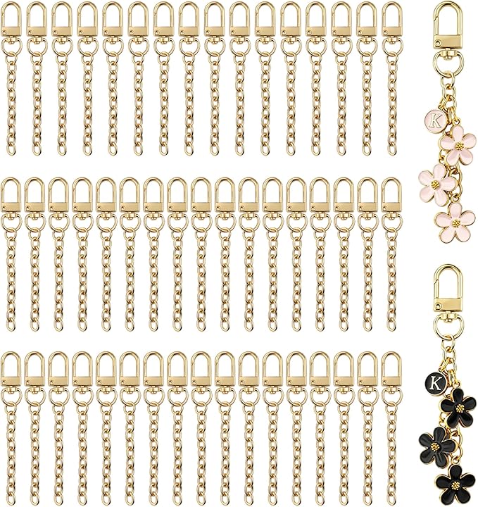 NCIWAN 50 PCS Keychain Making Kit Swivel Snap Hook Lobster Claw Clasps and by Unknown