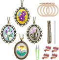 ZOCONE New 4 Packs Embroidery Necklace Kits, Embroidery Pendant Kit Mini Cross by ZOCONE