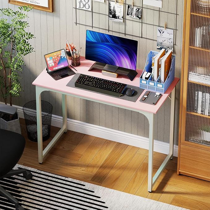 PayLessHere | 39 Inch Computer Desk | Pink | Office Desk - Image 2