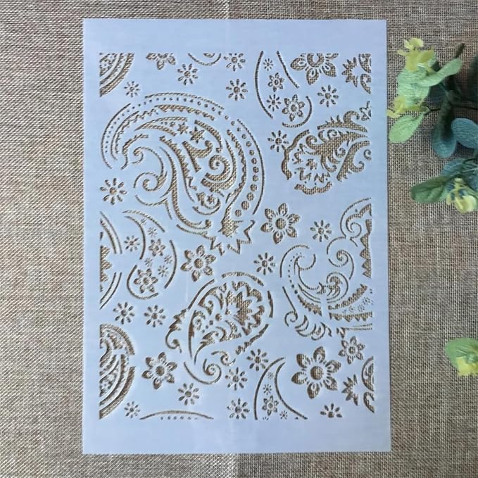 TIAMECH A4 Reusable Paisley Stencil - Image 7
