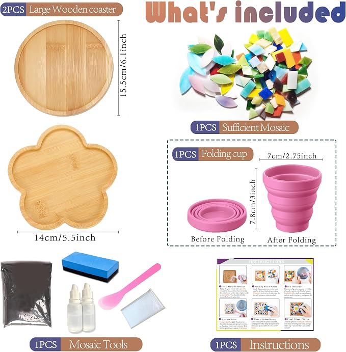 DIY Mosaic Tiles for Crafts, Mixed Stained Glass Ceramic Mosaic Craft Kits for - Image 2