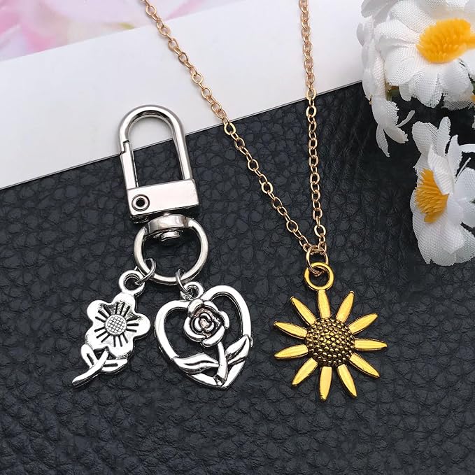 WOCRAFT 100pcs Flowers Charms for Jewelry Making Assorted Jewelry Bangle - Image 5