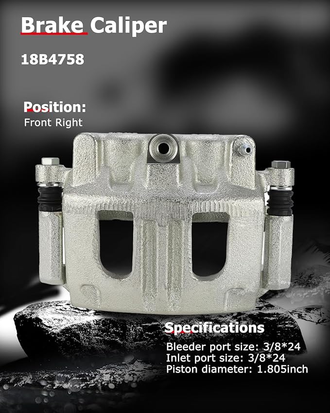 cciyu Front Right Disc Brake Caliper w/Bracket 18B4758 For Ford For Explorer/For Explorer Sport/For Explorer Sport Trac/For Ranger,For Mazda For B2300/For B3000/For B4000,For Mercury For Mountaineer