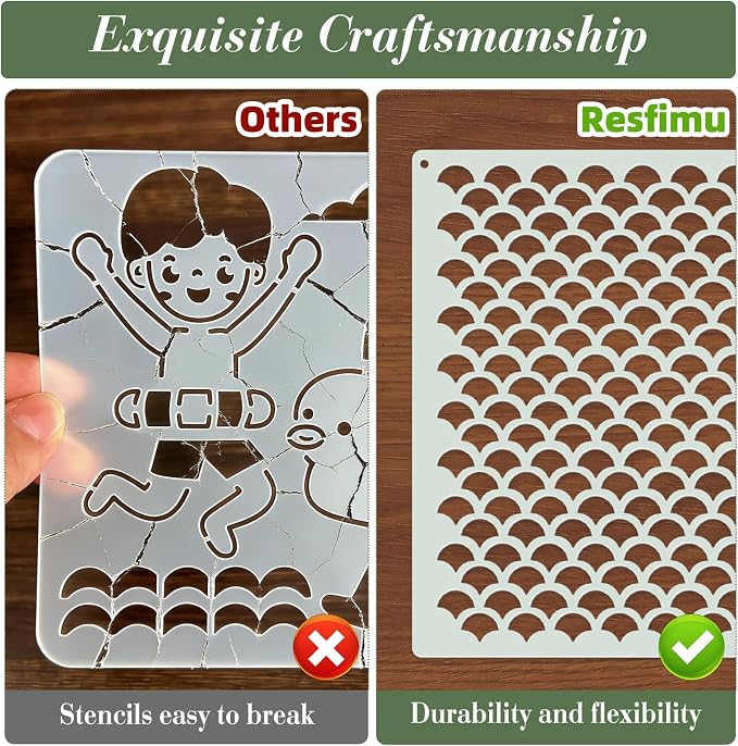 Texture Stencils for Crafts Reusable 9Pcs Stencils | DIY Art Painting Stencil - Image 3
