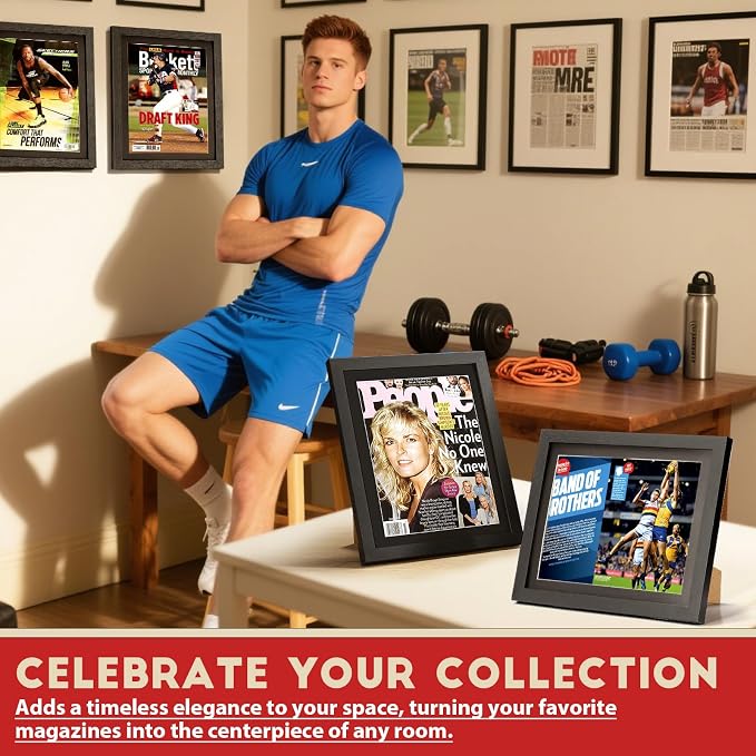 JupDec Sports Magazine Frame 2 Pack, Premium Wood Display Case - Image 7