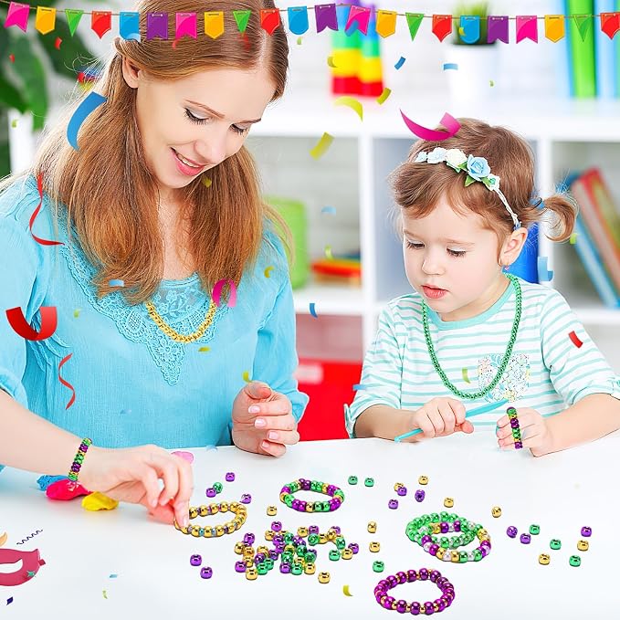 UPINS 1200Pcs Mardi Gras Pony Beads - Image 7