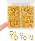 720PCS Small Screw Eye Pins, 3 Styles of Mini Eye Screws, Eyelet Pins Hooks by Romeda