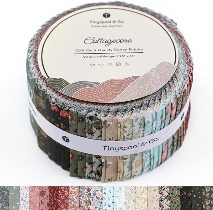 Tinyspool & Co.'s Twirlie Roll 40 Precut Quilting Fabric Strips by TinyspoolCo