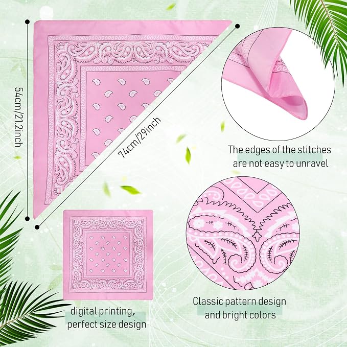 100 Pack Bandanas Unisex Paisley Bandanas Bulk Multi Purpose Cowboy Head Wrap - Image 2