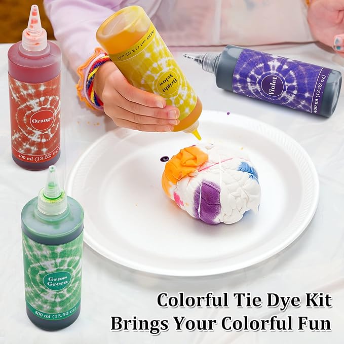7 Colors Tie Dye Kit, 13.52oz Jumbo-Size Fabric Dye - Image 5