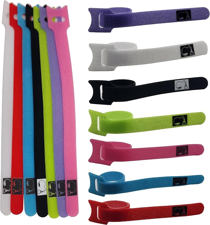 CableLock Cable Ties - 50 Pack - 8 Inch Reusable Cord Organizers - Clean Cable Management for Gaming and Home Office (Green)