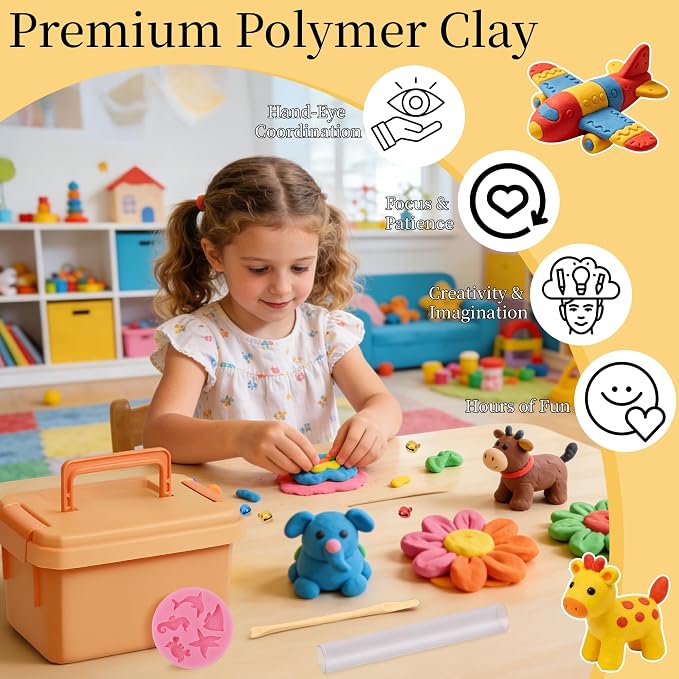 175 Pcs Polymer Clays 80 Bright Colors Oven Bake Clay Non-Sticky Modeling Clay - Image 6