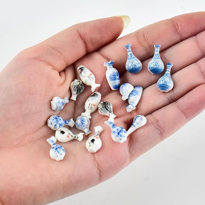 100 Pieces Tiny Vase for Dollhouse Miniatures Resin Things for Crafts Mini Vase - Image 6