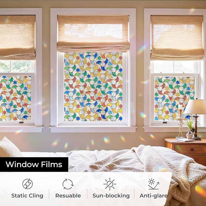 ADD.HERES Window Privacy Film, Stained Glass Decorative Static Cling, Removable - Image 3