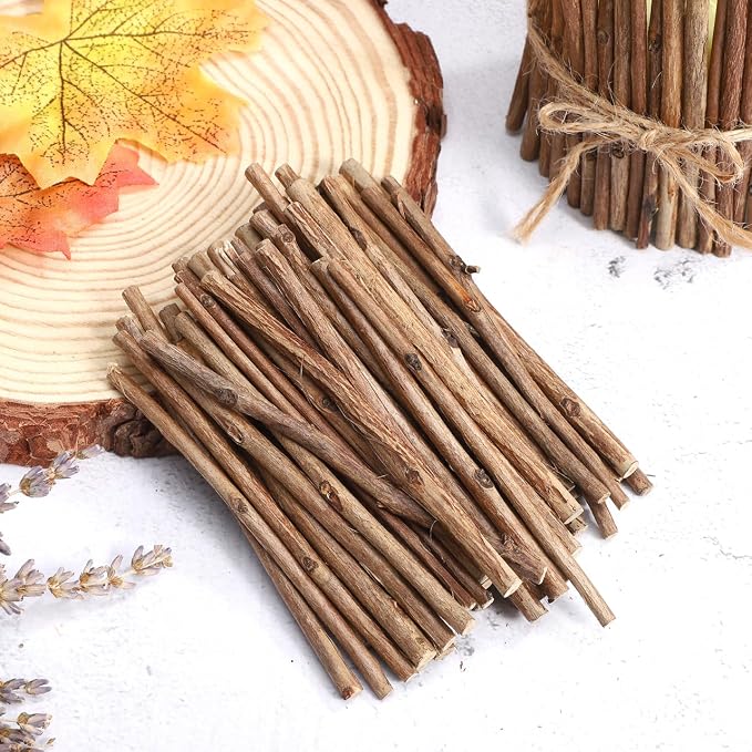 IMIKEYA 100Pcs Wood Log Sticks, 4 Inch Crafts Sticks, | Natural Twigs Sticks - Image 2