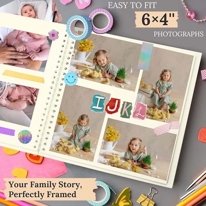 Scrapbook 12x12 Inch DIY Scrapbook Album Hardcover Kraft Paper 100 pages/50 - Image 3
