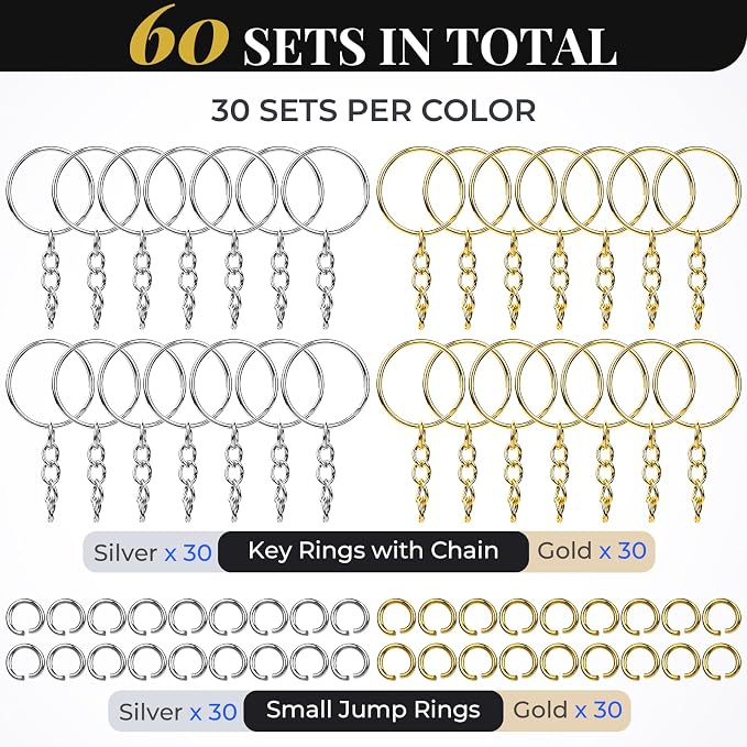 Teenitor 120 Pcs Key Chain Rings, Split Key Ring - Image 3