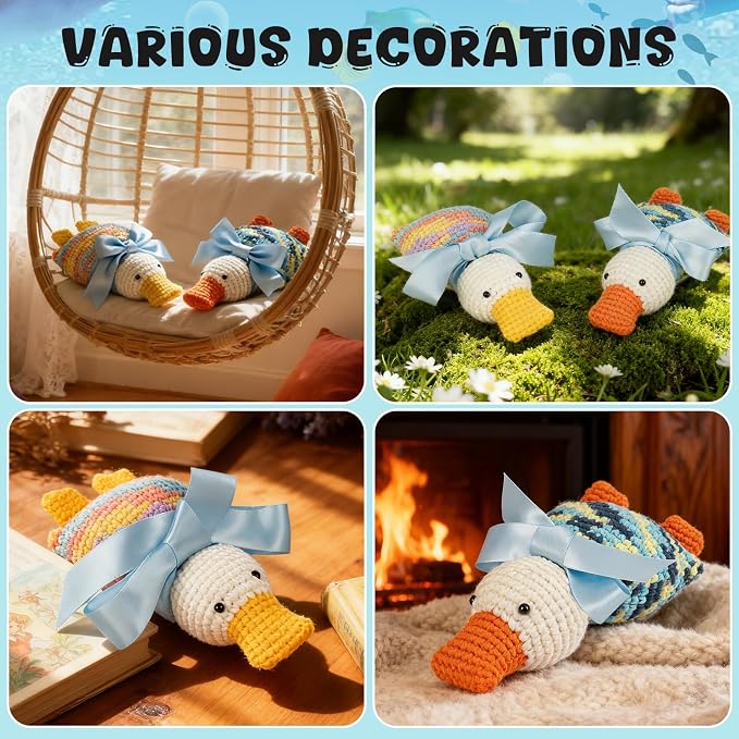 Totiro Crochet Kit for Beginners, Ducks Amigurumi Starter Kit, Easy DIY Craft - Image 6