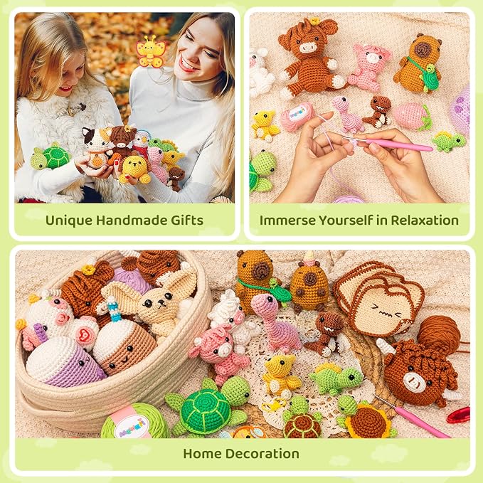Mewaii Crochet Kit for Beginners, Crochet Animal Kit - Image 6