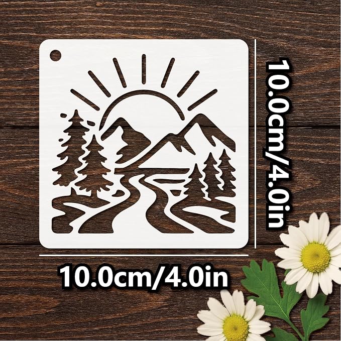 Stencils 4in 50pcs Reusable Plastic Templates Craft Paint Template Nature Style - Image 2