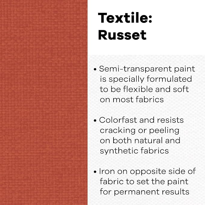 Jacquard Fabric Paint for Clothes - 8 Oz Textile Color Russet Leaves Fabric - Image 2