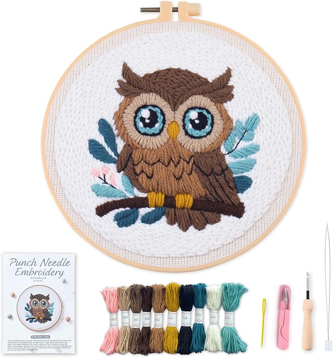 Myfelicity Adorable Owl Punch Needle Kit – Beginner-Friendly DIY Craft Set by Myfelicityembroiderykit