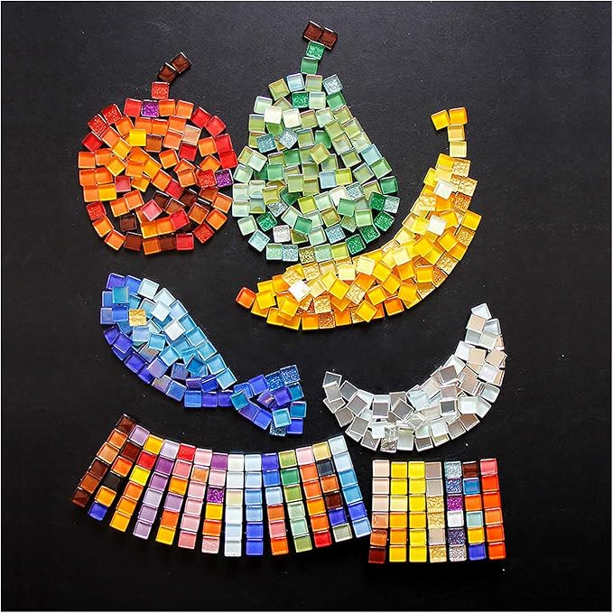 100 Pieces Mosaic Tiles Squares Orange Crystal Mosaic Stained Glass - Image 7