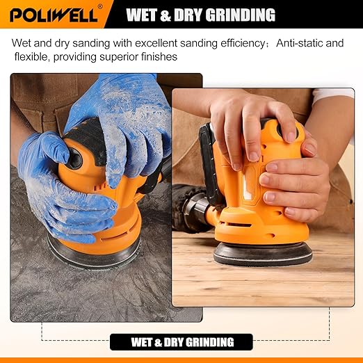 POLIWELL 5 Inch Sanding Discs Hook and Loop 8 Hole Heavy Duty Silicon Carbide Sandpaper 2000 3000 4000 5000 7000 10000 Grit with Interface Pad for Wet/Dry Sanding Grinder Polishing,30 Pack