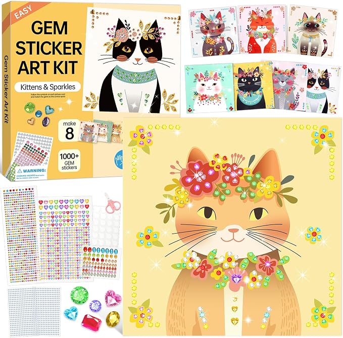 Gem Art Sticker Kit, Diamond Art Sticker Crafts by Fortand