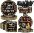 168Pcs Murder Mystery Party Decorations Mystery Suspect Plates and Napkins Cups by Greencian
