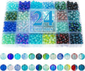 XSEINO About 1200pcs 6mm Crack Glass Beads Bracelet Making Kit, 24 Assorted by XSEINOiscreating%EF%BC%81