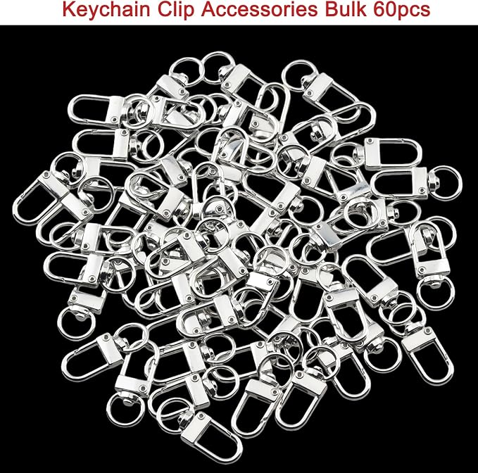 Keychain Clasp Keychain Clip Accessories Bulk 60pcs Colorful Lobster Claw Clasps - Image 2