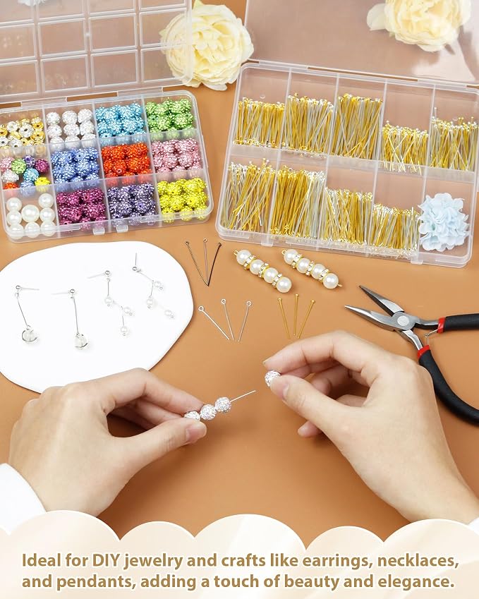 FIVEIZERO 900 PCS Eye Pins for Jewelry Making & Beading, Metal Loop Pin - Image 5